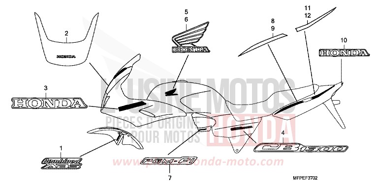 MARK (CB1300SA-3ED,3F,8E) for CB1300 Super Bold'or ABS PEARL SUNBEAM WHITE (NHA66KF) from 2010